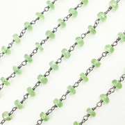 Green Kyanite Oxidized Wire Chain